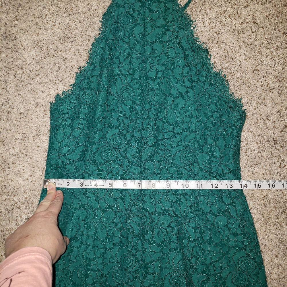 LOFT Lace Green Halter midi dress for special occasions - wedding, party, date - Picture 6 of 11
